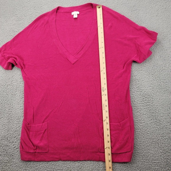 Chicos Sweater Womens 2 US L/12 Pink V-Neck Short Sleeve Pullover Pockets - Picture 11 of 12